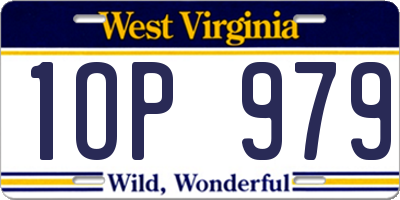 WV license plate 1OP979