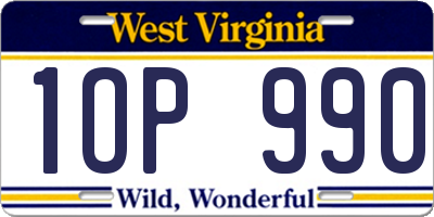 WV license plate 1OP990