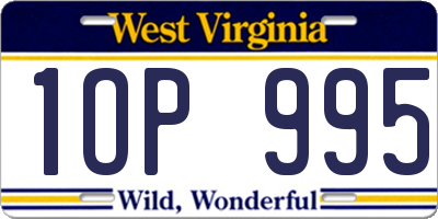 WV license plate 1OP995