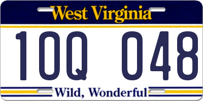 WV license plate 1OQ048