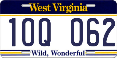 WV license plate 1OQ062