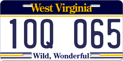 WV license plate 1OQ065