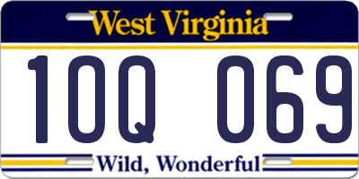 WV license plate 1OQ069