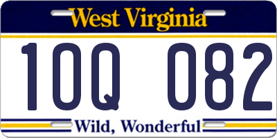 WV license plate 1OQ082