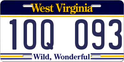 WV license plate 1OQ093