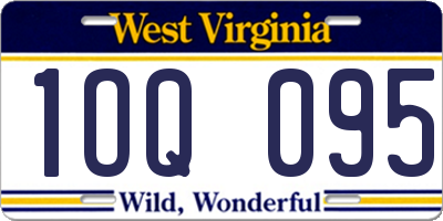 WV license plate 1OQ095