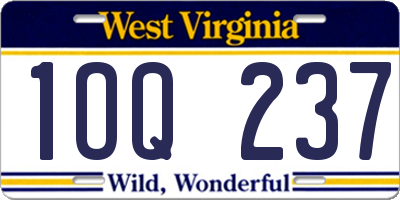 WV license plate 1OQ237