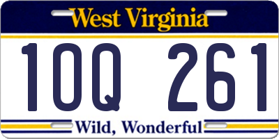 WV license plate 1OQ261