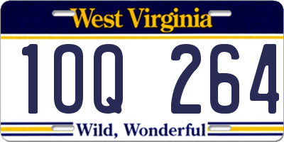 WV license plate 1OQ264