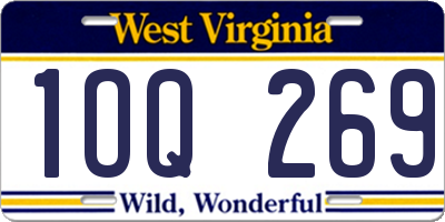 WV license plate 1OQ269