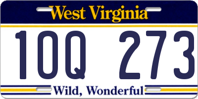 WV license plate 1OQ273