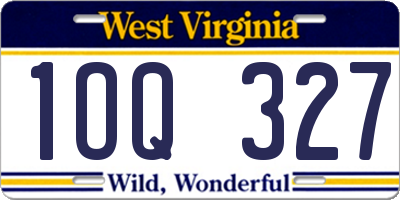 WV license plate 1OQ327