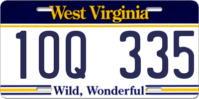 WV license plate 1OQ335