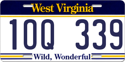 WV license plate 1OQ339