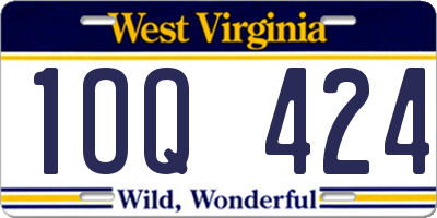 WV license plate 1OQ424