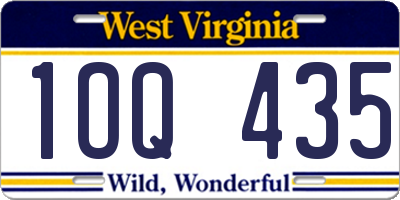 WV license plate 1OQ435