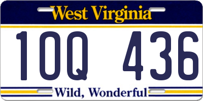 WV license plate 1OQ436