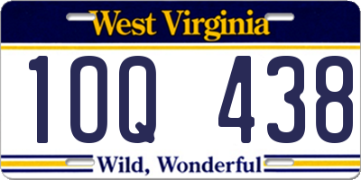 WV license plate 1OQ438