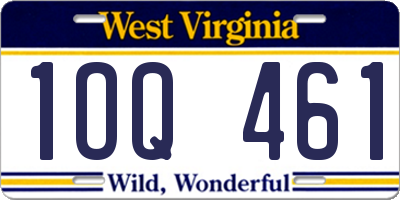 WV license plate 1OQ461
