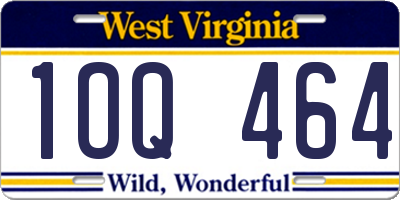 WV license plate 1OQ464