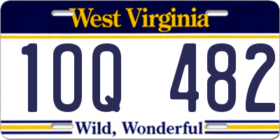 WV license plate 1OQ482