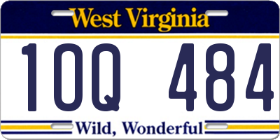 WV license plate 1OQ484