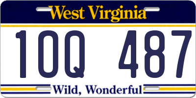 WV license plate 1OQ487