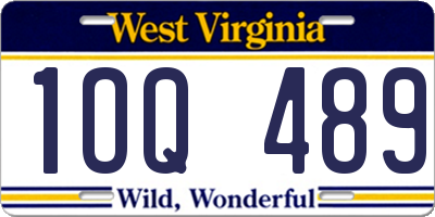 WV license plate 1OQ489