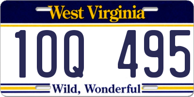 WV license plate 1OQ495