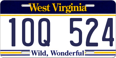 WV license plate 1OQ524