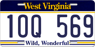 WV license plate 1OQ569