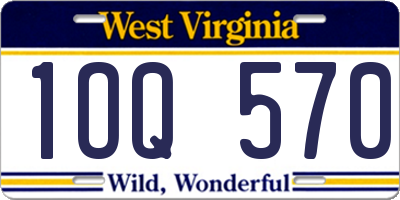 WV license plate 1OQ570