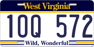 WV license plate 1OQ572