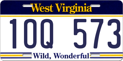 WV license plate 1OQ573