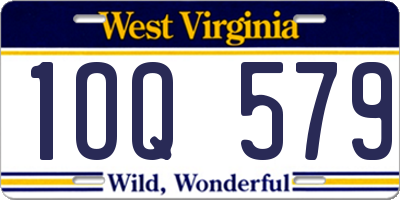 WV license plate 1OQ579