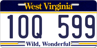 WV license plate 1OQ599