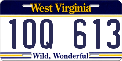 WV license plate 1OQ613