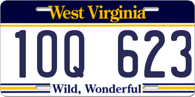 WV license plate 1OQ623