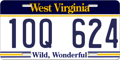 WV license plate 1OQ624