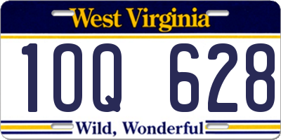 WV license plate 1OQ628