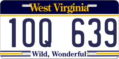 WV license plate 1OQ639