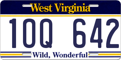 WV license plate 1OQ642