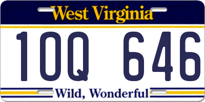 WV license plate 1OQ646