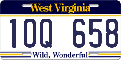WV license plate 1OQ658