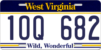 WV license plate 1OQ682