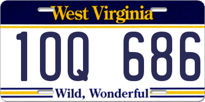 WV license plate 1OQ686