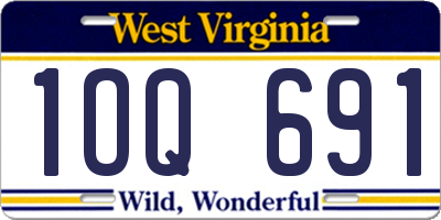 WV license plate 1OQ691