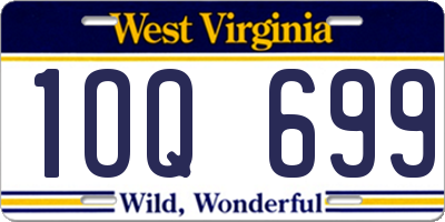 WV license plate 1OQ699