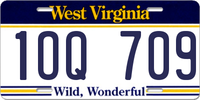 WV license plate 1OQ709