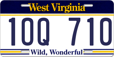 WV license plate 1OQ710